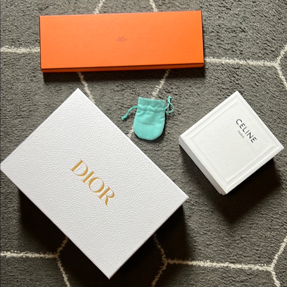 Dior , Hermes , Tiffany, Celine empty boxes set4